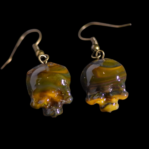 boucles d'oreilles skull mercure