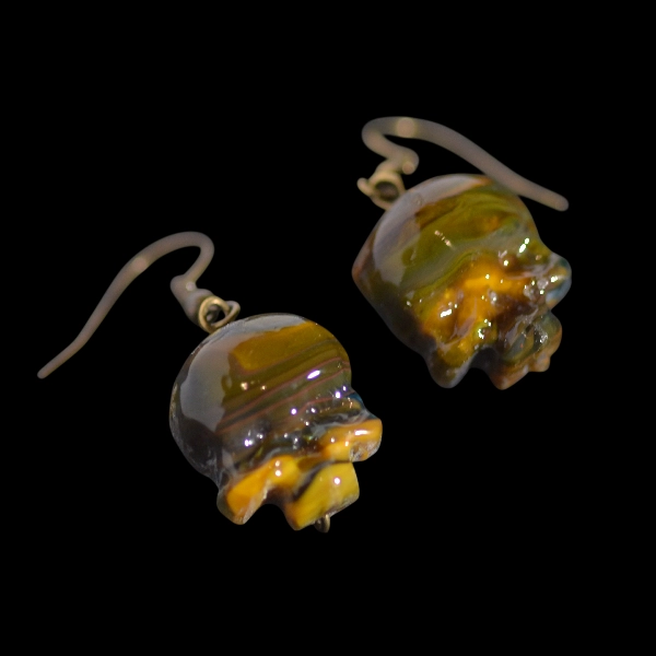 boucles d'oreilles skull mercure