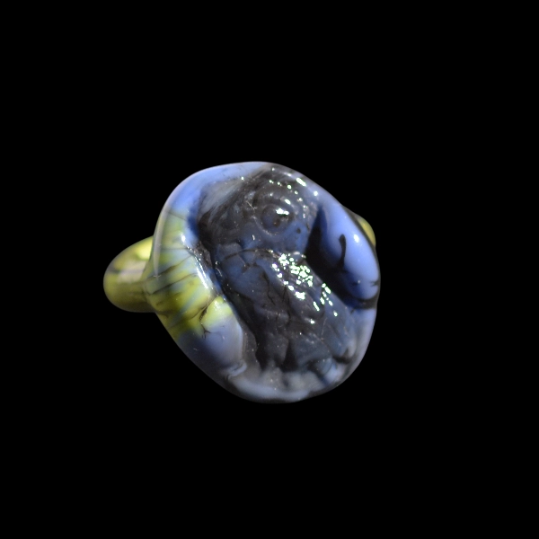 bague in vetro soffiato di Murano chouette grec