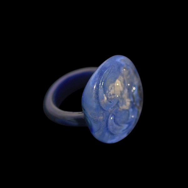 bague in vetro soffiato di Murano zen bleu