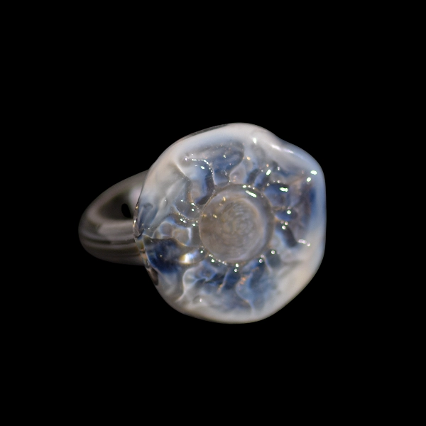 bague in vetro soffiato di Murano Sun bleu Celeste
