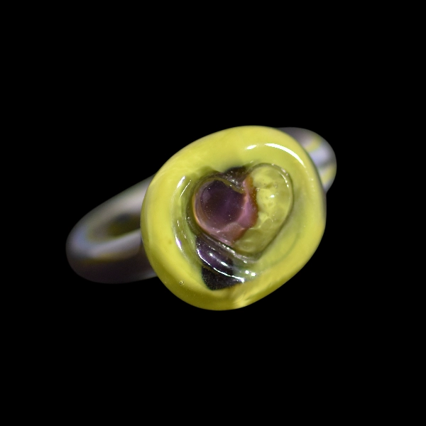 bague in vetro soffiato di Murano coeur dual